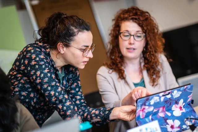 Graduate students studying for a course. 