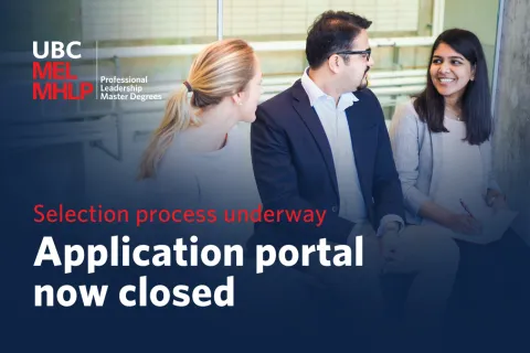 3 students smiling. Text: Application portal now closed.