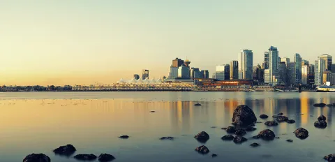 Vancouver skyline at sunset
